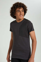Load image into Gallery viewer, Redtag-Charcoal-Zip-T-Shirt-All-Over-Prints-Senior-Boys-9 to 14 Years
