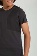 Load image into Gallery viewer, Redtag-Charcoal-Zip-T-Shirt-All-Over-Prints-Senior-Boys-9 to 14 Years
