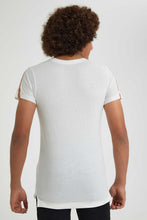 Load image into Gallery viewer, Redtag-White-Small-Hd-T-Shirt-All-Over-Prints-Senior-Boys-9 to 14 Years
