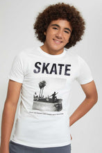 Load image into Gallery viewer, Redtag-White-Emboss-T-Shirt-All-Over-Prints-Senior-Boys-9 to 14 Years
