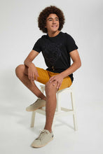 Load image into Gallery viewer, Redtag-Black-Emboss-Tiger-Face-T-Shirt-All-Over-Prints-Senior-Boys-9 to 14 Years

