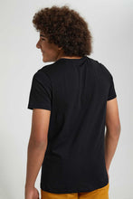 Load image into Gallery viewer, Redtag-Black-Emboss-Tiger-Face-T-Shirt-All-Over-Prints-Senior-Boys-9 to 14 Years
