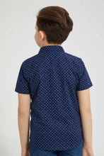 تنزيل الصورة على معرض الصور، Redtag-Navy-Printed-Short-Sleeve-Shirt-Casual-Shirts-Boys-2 to 8 Years
