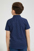 Redtag-Navy-Printed-Short-Sleeve-Shirt-Casual-Shirts-Boys-2 to 8 Years