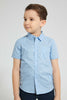 Redtag-Blue-Printed-Short-Sleeve-Shirt-Casual-Shirts-Boys-2 to 8 Years