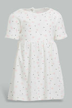 Load image into Gallery viewer, Redtag-White-And-Heart-Print-Dress-Dresses-Baby-0 to 12 Months
