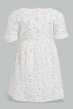 Load image into Gallery viewer, Redtag-White-And-Heart-Print-Dress-Dresses-Baby-0 to 12 Months
