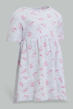 Load image into Gallery viewer, Redtag-Grey-Bunny-Print-Dress-Dresses-Baby-0 to 12 Months
