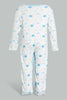 Redtag-Blue-Elephant-Print-Sleep-Suit-Sleepsuits-Baby-0 to 12 Months
