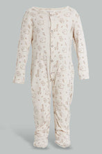 تنزيل الصورة على معرض الصور، Redtag-Beige-Animal-Print-Sleep-Suit-Sleepsuits-Baby-0 to 12 Months
