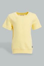 Load image into Gallery viewer, Redtag-Yellow-Terry-Short-Sleeve-T-Shirt-Character,-Colour:Yellow,-Filter:Infant-Boys-(3-to-24-Mths),-Infant-Boys-T-Shirts,-New-In,-New-In-INB,-Non-Sale,-S22B,-Section:Kidswear,-TBL-Infant-Boys-3 to 24 Months
