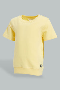 Redtag-Yellow-Terry-Short-Sleeve-T-Shirt-Character,-Colour:Yellow,-Filter:Infant-Boys-(3-to-24-Mths),-Infant-Boys-T-Shirts,-New-In,-New-In-INB,-Non-Sale,-S22B,-Section:Kidswear,-TBL-Infant-Boys-3 to 24 Months