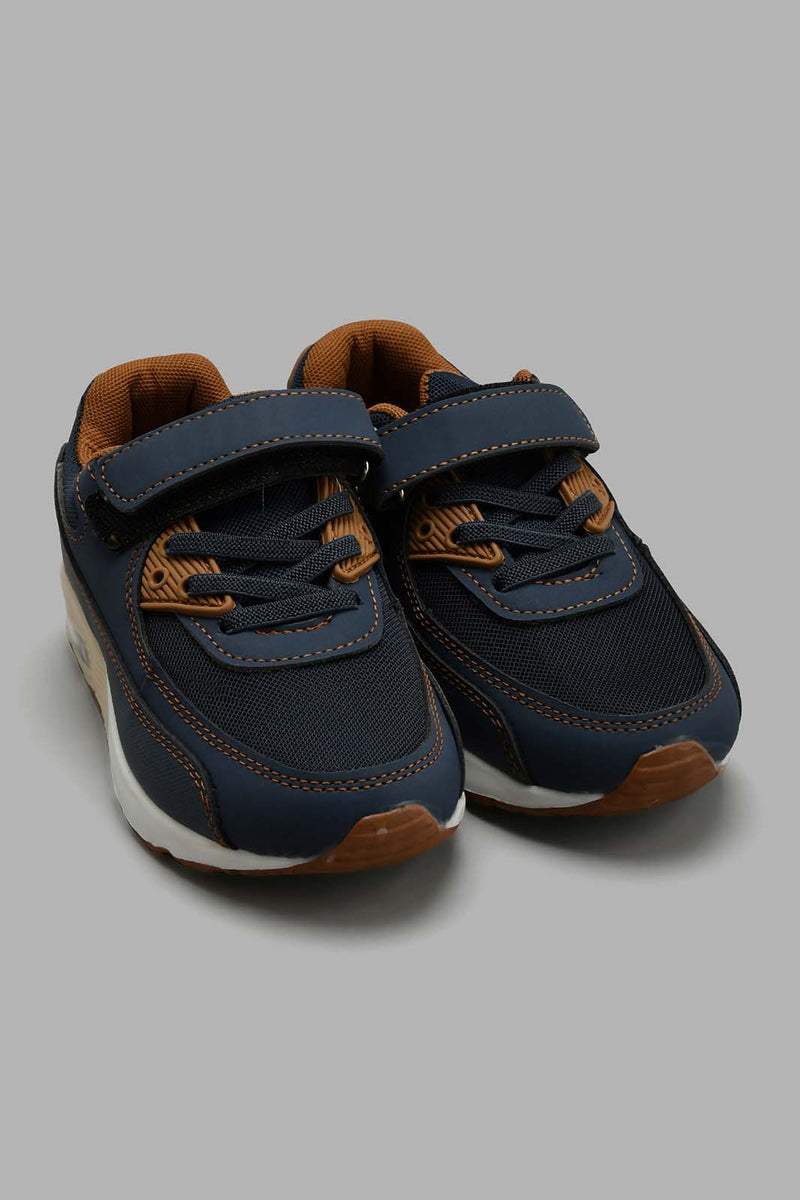 Redtag-Navy-Airbag-Sole-Sneaker-Chunky-Boys-3 to 5 Years