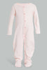 Redtag-Peach-Ditsy-Floral-Sleep-Suit-Sleepsuits-Baby-0 to 12 Months