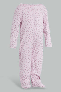 Redtag-Lilac-Heart-Print-Romper-Sleepsuits-Baby-0 to 12 Months