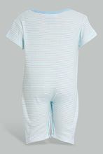 Load image into Gallery viewer, Redtag-Blue-Thin-Stripe-Romper-Rompers-Baby-0 to 12 Months
