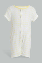 Load image into Gallery viewer, Redtag-Yellow-And-Blue-Wave-Print-Romper-Rompers-Baby-0 to 12 Months
