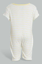 Load image into Gallery viewer, Redtag-Yellow-And-Blue-Wave-Print-Romper-Rompers-Baby-0 to 12 Months
