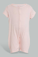 Load image into Gallery viewer, Redtag-White-And-Pink-Polka-Dot-Sleep-Suit-Rompers-Baby-0 to 12 Months
