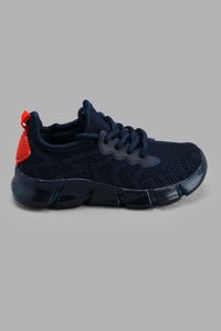 Redtag-Navy-Translucent-Sole-Sneaker-Sneakers-Boys-3 to 5 Years