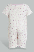 Load image into Gallery viewer, Redtag-Lilac-Cat-Print-Romper-Rompers-Baby-0 to 12 Months
