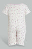 Redtag-Lilac-Cat-Print-Romper-Rompers-Baby-0 to 12 Months