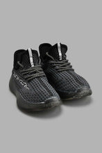 Load image into Gallery viewer, Redtag-Black-Translucent-Sole-Knit-Sneaker-BSR-Trainers,-Colour:Black,-Filter:Boys-Footwear-(5-to-14-Yrs),-New-In,-New-In-BSR-FOO,-Non-Sale,-S22A,-Section:Kidswear-Senior-Boys-5 to 14 Years
