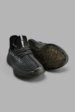 Load image into Gallery viewer, Redtag-Black-Translucent-Sole-Knit-Sneaker-BSR-Trainers,-Colour:Black,-Filter:Boys-Footwear-(5-to-14-Yrs),-New-In,-New-In-BSR-FOO,-Non-Sale,-S22A,-Section:Kidswear-Senior-Boys-5 to 14 Years
