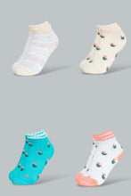 Load image into Gallery viewer, Redtag-Multi-Colour-Printed-4Pcs-Socks-Ankle-Length-Infant-Girls-3 to 24 Months
