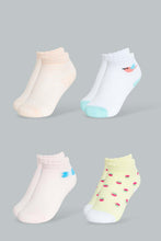 Load image into Gallery viewer, Redtag-Multi-Colour-Printed-4Pcs-Socks-Ankle-Length-Infant-Girls-3 to 24 Months
