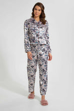 Load image into Gallery viewer, Redtag-Off-White-Floral-Printed-Pyjama-Set-Pyjama-Sets-Women&#39;s-
