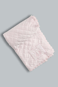 Redtag-Pink-Cat-Quilted-Baby-Blanket-Baby-Blankets-Baby-0 to 12 Months