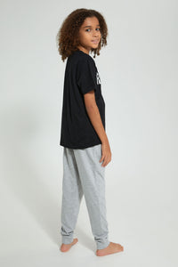 Redtag-Black-Ride-On-Night-Suit-Pyjama-Sets-Senior-Boys-9 to 14 Years