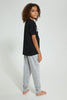 Redtag-Black-Ride-On-Night-Suit-Pyjama-Sets-Senior-Boys-9 to 14 Years