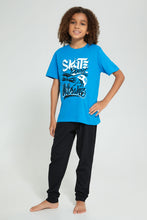 تنزيل الصورة على معرض الصور، Redtag-Blue-Skate-Board-Night-Suit-Pyjama-Sets-Senior-Boys-9 to 14 Years
