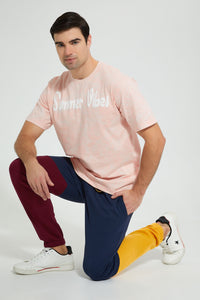 Redtag-Orange-T-Shirt-Graphic-Prints-Men's-0
