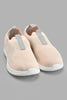 Redtag-Pale-Pink-Flyknit-Slip-On-Trainer-Slip-Ons-Senior-Girls-5 to 14 Years