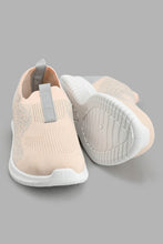 تنزيل الصورة على معرض الصور، Redtag-Pale-Pink-Flyknit-Slip-On-Trainer-Slip-Ons-Senior-Girls-5 to 14 Years
