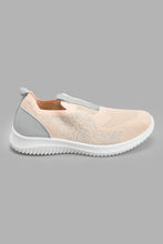 تنزيل الصورة على معرض الصور، Redtag-Pale-Pink-Flyknit-Slip-On-Trainer-Slip-Ons-Senior-Girls-5 to 14 Years
