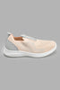 Redtag-Pale-Pink-Flyknit-Slip-On-Trainer-Slip-Ons-Senior-Girls-5 to 14 Years