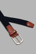 Load image into Gallery viewer, Redtag-Navy-Elastic-Belt-Casual-Belts-Men&#39;s-
