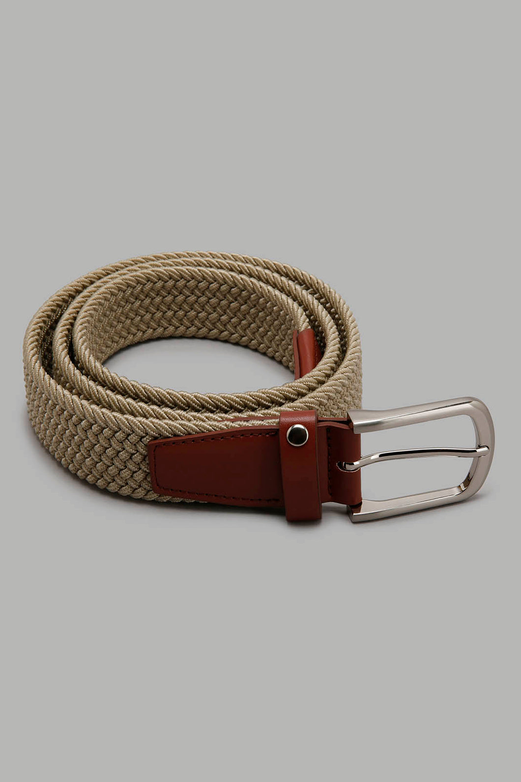 Redtag-Beige-Elastic-Belt-Casual-Belts-Men's-