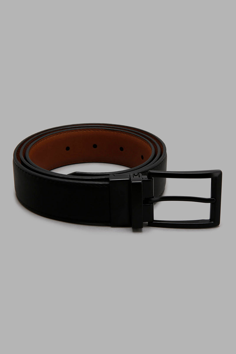 Redtag-Black-And-Tan-Tetxured-Belt-With-Twist-Buckle-Formal-Belts-Men's-