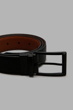 Load image into Gallery viewer, Redtag-Black-And-Tan-Tetxured-Belt-With-Twist-Buckle-Formal-Belts-Men&#39;s-
