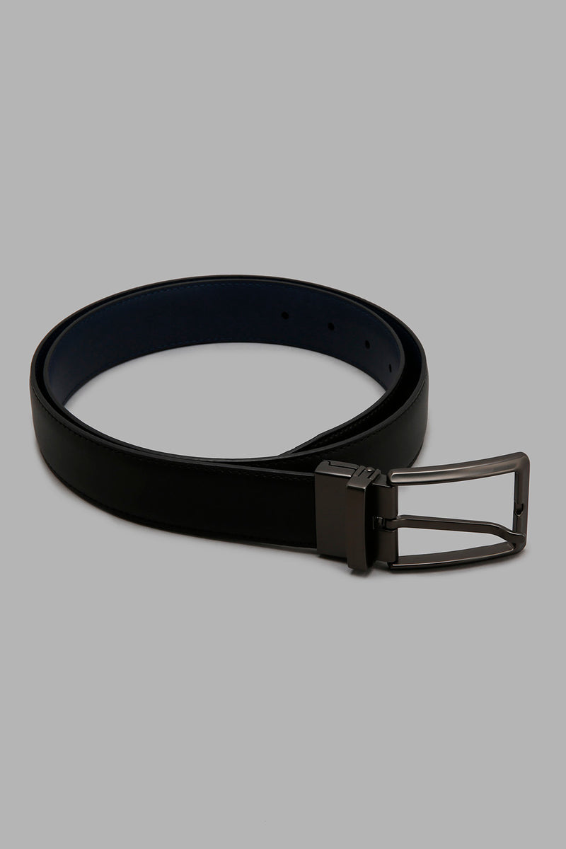 Redtag-Black-And-Navy-Belt-With-Twist-Buckle-Formal-Belts-Men's-