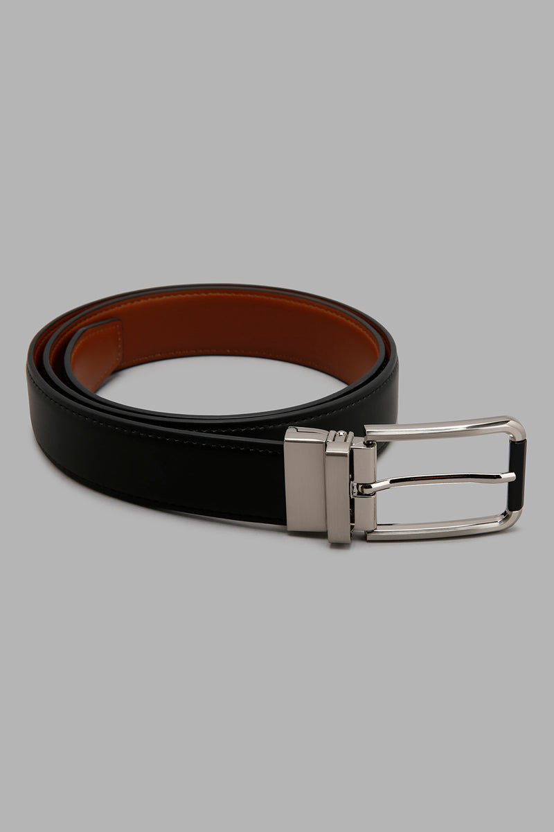 Redtag-Black-And-Tan-Tetxured-Belt-With-Twist-Buckle-Formal-Belts-Men's-