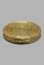 Load image into Gallery viewer, Redtag-Gold-Round-Beaded-Coaster-Set-(6-Piece)-Coasters-Home-Dining-
