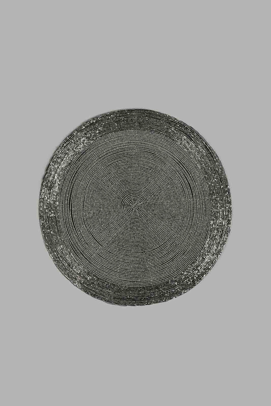 Redtag-Grey-Round-Beaded-Placemat-Placemats-Home-Dining-