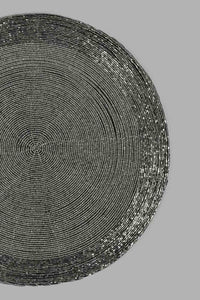 Redtag-Grey-Round-Beaded-Placemat-Placemats-Home-Dining-