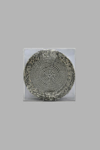 Redtag-Grey-Round-Beaded-Coaster-Set-(6-Piece)-Coasters-Home-Dining-